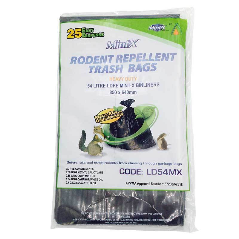 Mint-X Rodent and Cockroach Repellent Garbage Bags - Bars and More