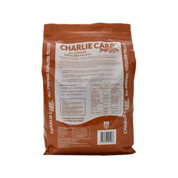 Charlie Carp All Purpose Fertiliser Pellets for enriching soil and promoting plant growth.