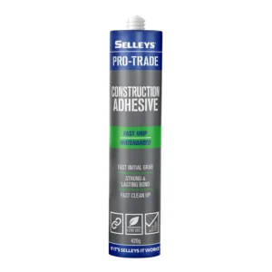 Pro Trade Construction Adhesive Fast Grip 420g Selleys – a high-strength, fast-grabbing adhesive for professional construction and trade use.