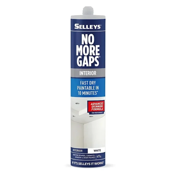 Selleys No More Gaps Interior Fast Dry 475g – a fast-drying gap filler for skirting boards, cornices, and window or door frames.