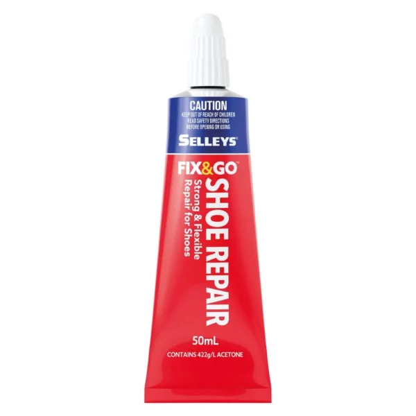 Selleys Shoe Fix 50mL – Strong, flexible shoe repair adhesive for various materials.