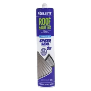 Selleys Roof & Gutter Speed Seal Translucent 300g – fast-curing, waterproof sealant for metal and tiled roofs, gutters, and flashings.