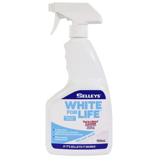 Selleys White For Life Tile & Grout Cleaner 750mL – Powerful Cleaner for Bright, Stain-Free Tiles