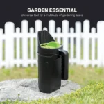 Handheld Garden Spreader 2.5L placed outdoors on a rock, ideal for a wide range of gardening tasks.