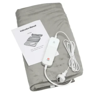 Close-up of Thermo Comfort Electric Heat Pad with adjustable settings, designed for soothing pain relief and warmth.