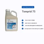 Temprid 75 dual-action insecticide with water-based concentrate and low application rate for effective pest control.