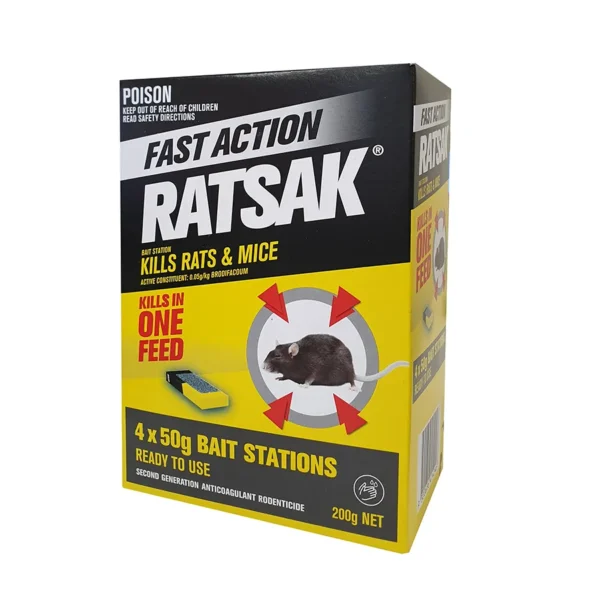 Ratsak Fast Action Bait Station 4 x 50g