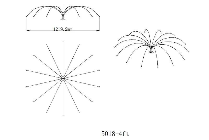 Pestrol Spider Bird Deterrent - 4ft - Technical Drawing