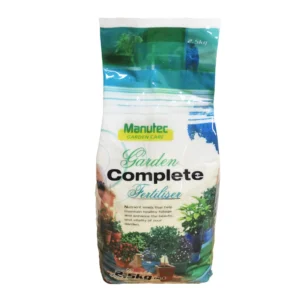 Manutec Garden Complete Fertiliser 2.5kg – All-purpose granular fertiliser for healthy plant growth and vibrant blooms.