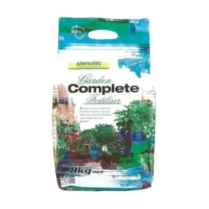 Manutec Garden Complete Fertiliser 8kg – a balanced, all-purpose fertiliser for healthy plant growth in vegetables, flowers, shrubs, and trees.