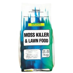 Manutec Moss Killer & Lawn Food – Effective solution for removing moss and nourishing grass for a healthier, greener lawn.