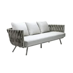 Lido outdoor 3-seater sofa with Textilene fabric, foam cushioning, and sleek modern design