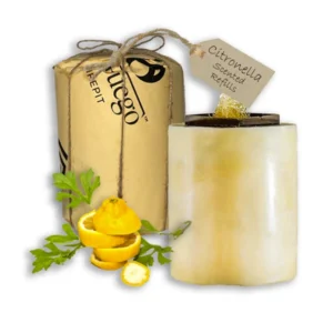 Citronella accessory kit with protective cover and propane gas canister for outdoor fire pits.