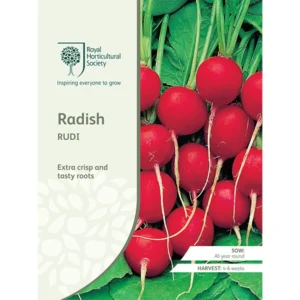 RHS Radish Rudi, extra crisp and tasty red roots