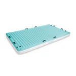 Inflatable pool lounge mat with a ribbed surface, viewed from an angle, ideal for pool or beach relaxation