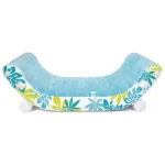 Inflatable water lounge with floral design and contoured shape for pool relaxation