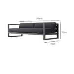 Notte Outdoor Three Seater Sofa with dimensions