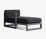 Notte Outdoor Chaise Lounge with Right Armrest - Side View