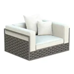 Modern Outdoor One Seater Sofa with Woven Design