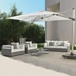 Modern Outdoor Seating Arrangement with Umbrella