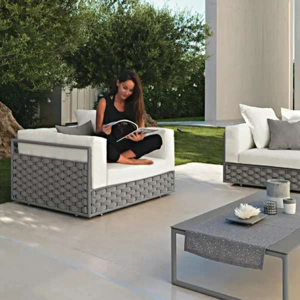 Elegant Outdoor Lounge with Comfortable Seating