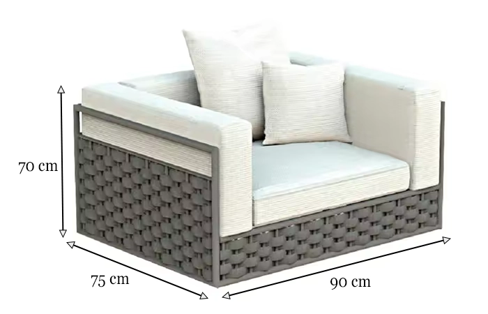 Outdoor Woven Lounge Chair with Cushions