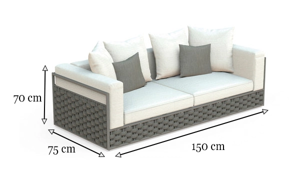 Two-Seater Outdoor Sofa with Cushions