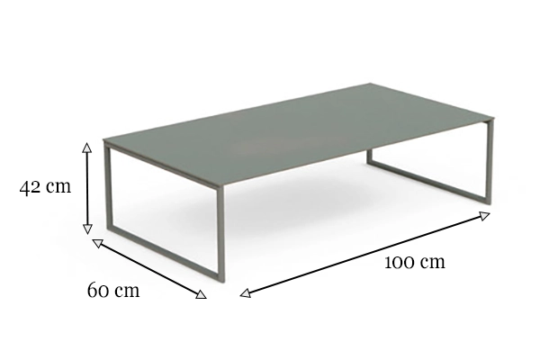 Rectangular Outdoor Coffee Table with Dimensions