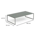 Rectangular Outdoor Coffee Table with Dimensions