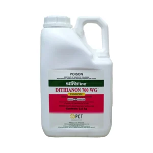 AgroBest Dithianon 700 WG Fungicide in a white 5L container for agricultural use.