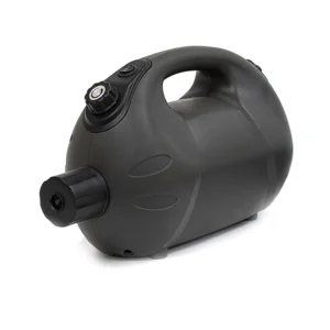 Compact black fogger machine for disinfecting and pest control.