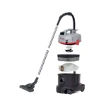 Industrial Wet and Dry Vacuum Cleaner, with a breakdown of components and attachments.