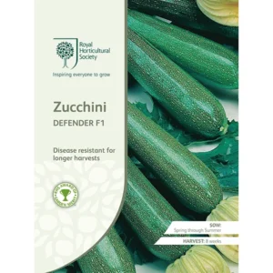 RHS Zucchini Defender F1, disease-resistant variety for extended harvests