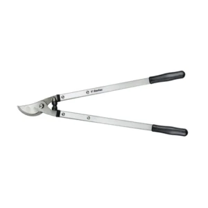 Heavy-duty pruning loppers with long handles and sharp cutting blades, designed for trimming thick branches and shrubs.