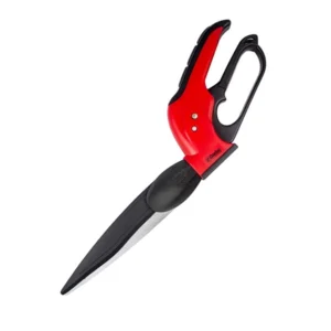 Darlac Swivel Shears with ergonomic red and black handle and adjustable blade angle for precise trimming and edging.