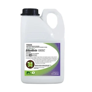 Bifenthrin 100SC Insecticide Concentrate in a 5L container for termite and pest control.