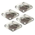 Set of four Stainless Steel Diamond Eye Pads with four mounting holes each for secure attachment.