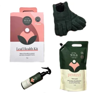 Wild the Water Leaf Health Kit including plant spray, gloves, and Protect pouch for comprehensive leaf care.