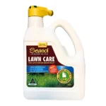 Seasol Lawn Care 1.2L hose-on fertilizer bottle with green lawn background and Australian made certification