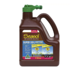 Seasol Super Soil Wetter & Conditioner 2L bottle with green hose-on attachment. Brown container with blue label showing product features.