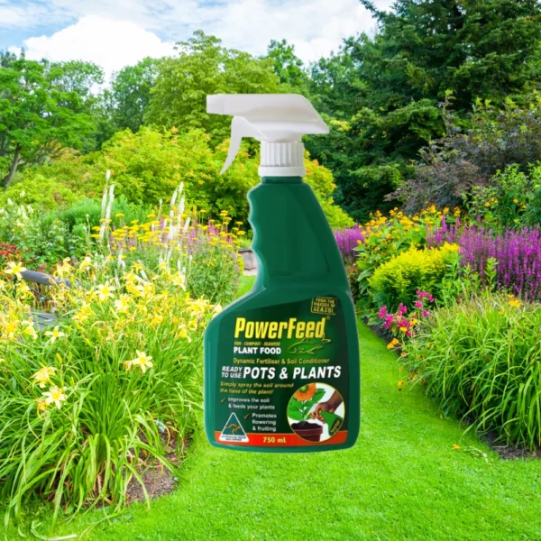 PowerFeed Pots & Planter 750ml – Premium liquid fertiliser designed to boost growth and health in potted plants.