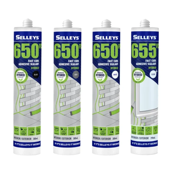 Selleys 650FC Fast Cure Adhesive Sealant Clear - 300mL for clear, waterproof sealing