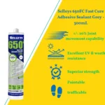 Selleys 650FC Fast Cure Adhesive Sealant Grey - 300mL