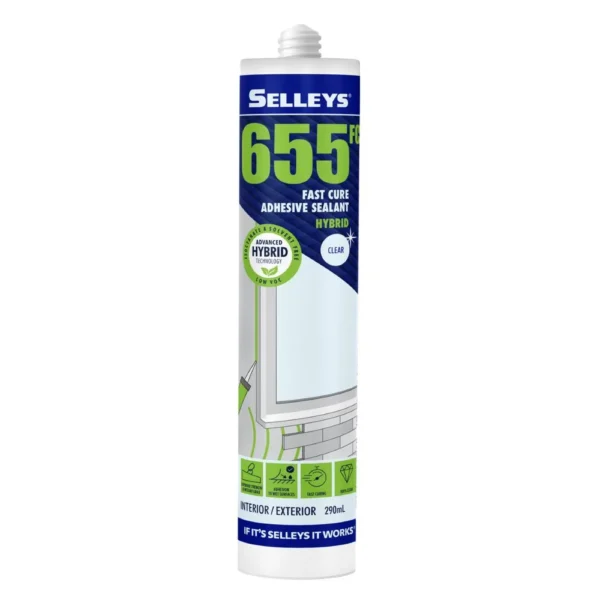 Selleys 655FC Fast Cure Adhesive Sealant Clear - 290mL for sealing and bonding