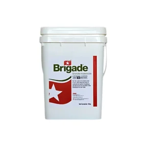 Brigade Granular Insecticide being applied for pest lawn control on Aussie lawn. Buy now for ants, fleas & lawn grub control.