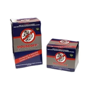 MOUSEOFF Bromadiolone Throw Pack 100g. Ready-to-use mouse bait sachet for effective rodent control. Get rid of mice with this easy solution.