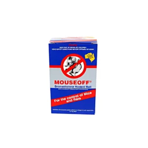 MOUSEOFF Bromadiolone Throw Pack 200g – Ready-to-use rat bait sachet for effective rodent control in homes, farms, and businesses.