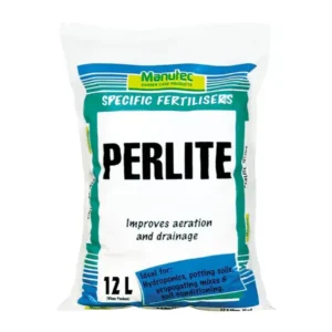 Manutec Perlite 12L – Lightweight, sterile growing medium for improved aeration and drainage in potting mixes and hydroponic systems.